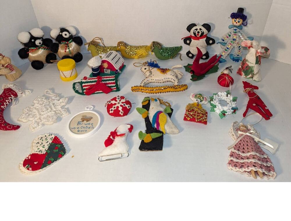 Lot Vintage Handmade Christmas Decorations Ornaments Collectible Homemade